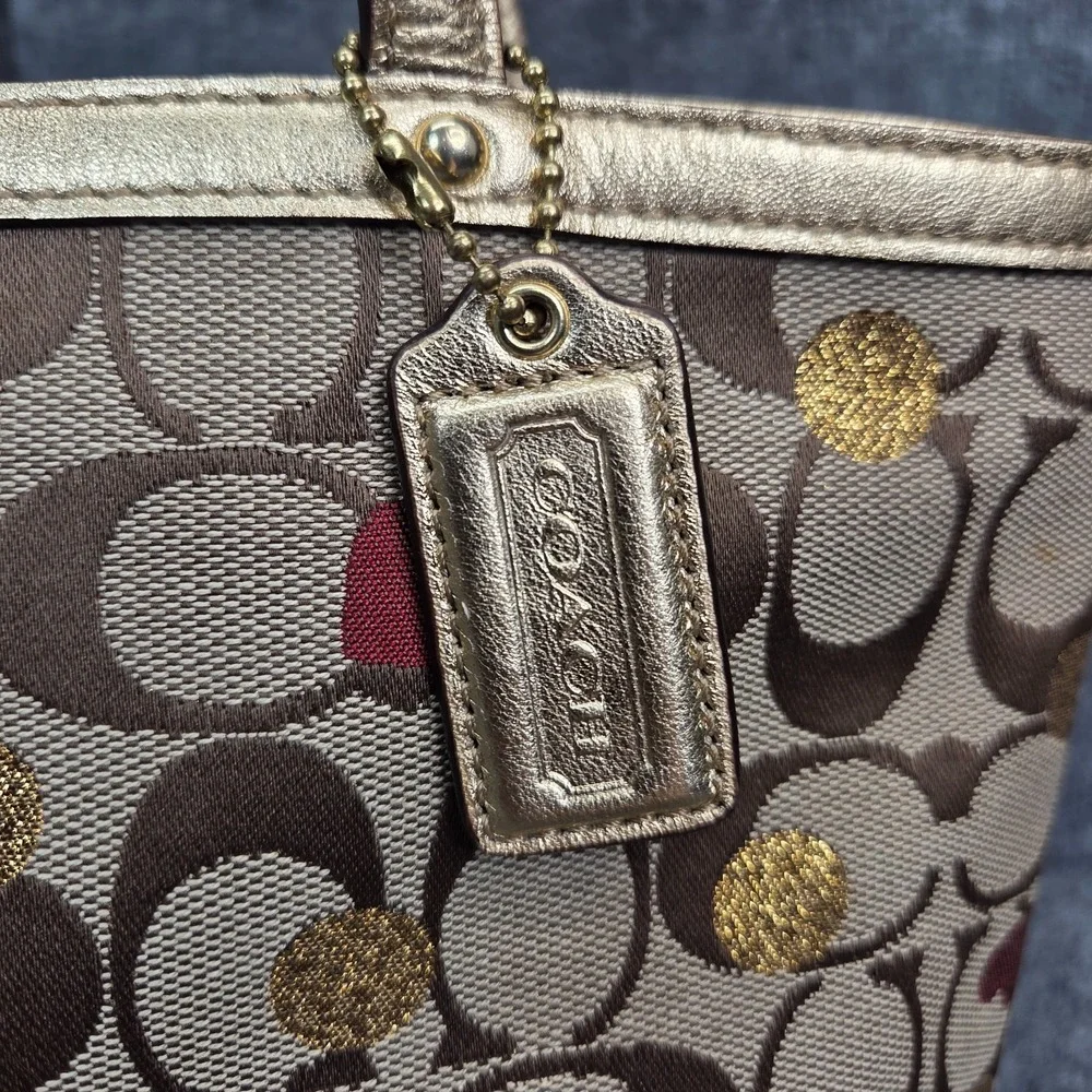 COACH Laura Secret Admire Signature Mini Tote Bag Handbag VTG Y2K Brown F46933